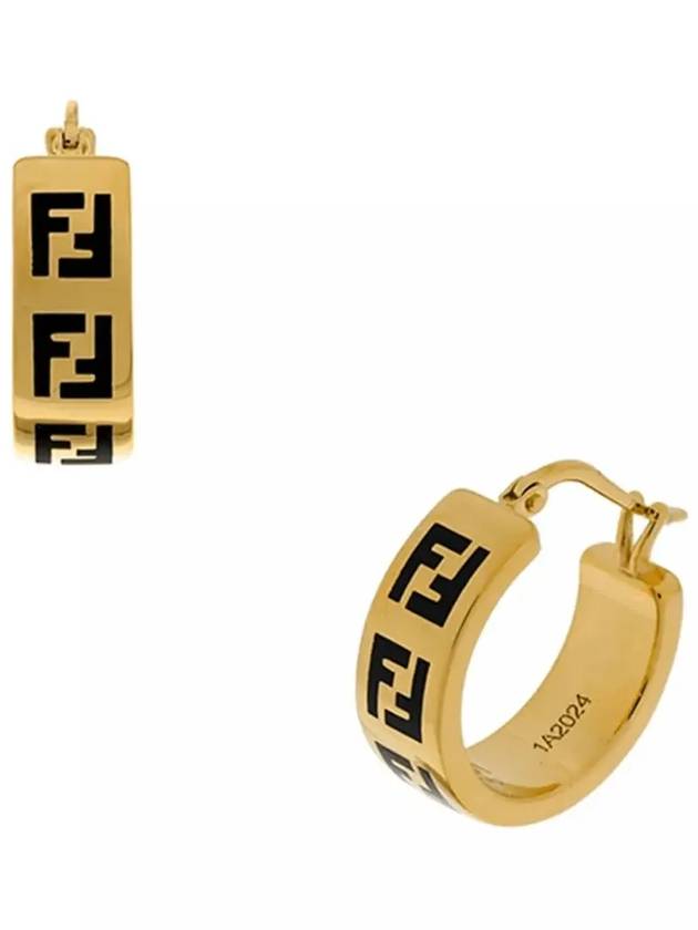 Forever Enamel FF Metal Earrings Gold - FENDI - BALAAN 4