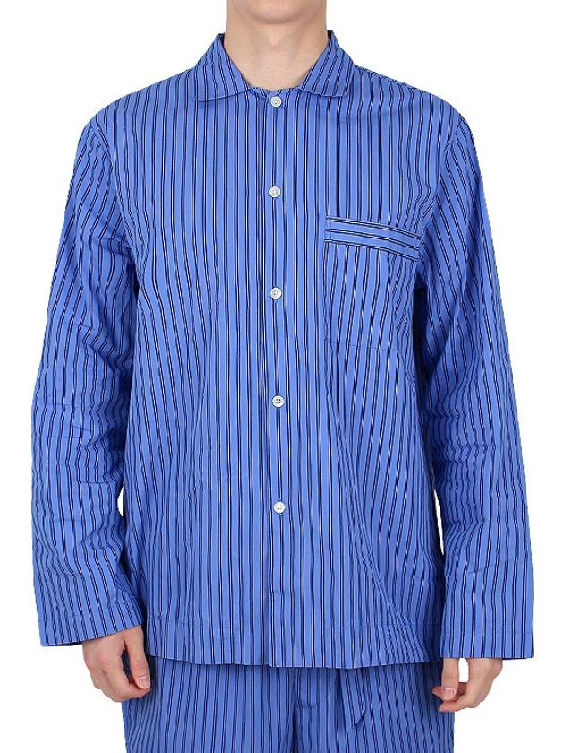 Poplin Pajamas Striped Organic Cotton Long Sleeve Shirt Boro - TEKLA - 3