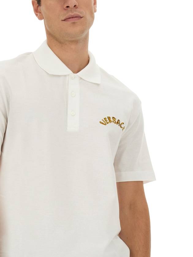 Polo T-shirt 10106391A07698 1W000 OPTICAL WHITE - VERSACE - BALAAN 5