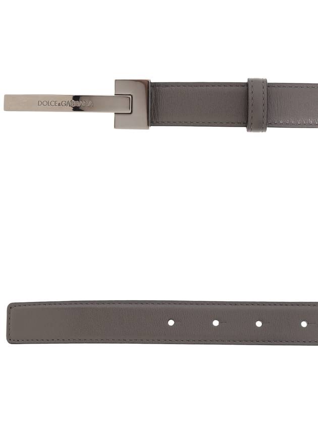 Dolce & Gabbana Leather Belt, Men's, Grey - DOLCE&GABBANA - BALAAN 4