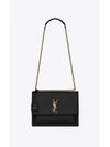 Sunset Smooth Leather Chain Large Shoulder Bag Black - SAINT LAURENT - BALAAN 2