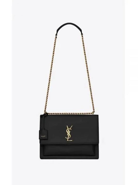 Sunset Smooth Leather Chain Large Shoulder Bag Black - SAINT LAURENT - BALAAN 2