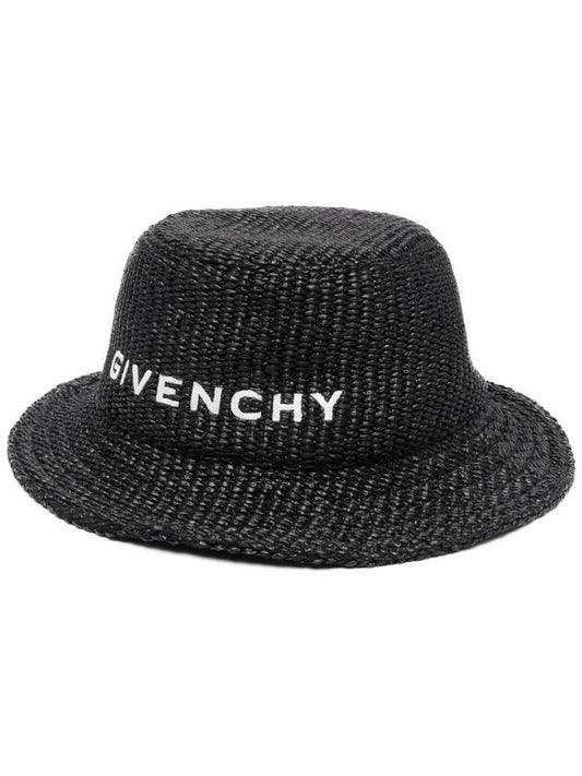 Raffia Bucket Hat Balck - GIVENCHY - BALAAN 1