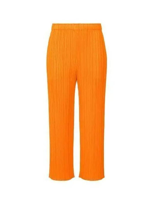 Pleated Straight Pants Orange - ISSEY MIYAKE - BALAAN 2