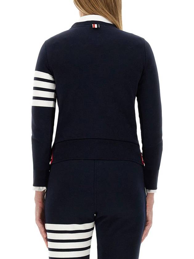 Engineered 4 Bar Stripe Loopback Jersey Knit Crewneck Sweatshirt Navy - THOM BROWNE - BALAAN 4