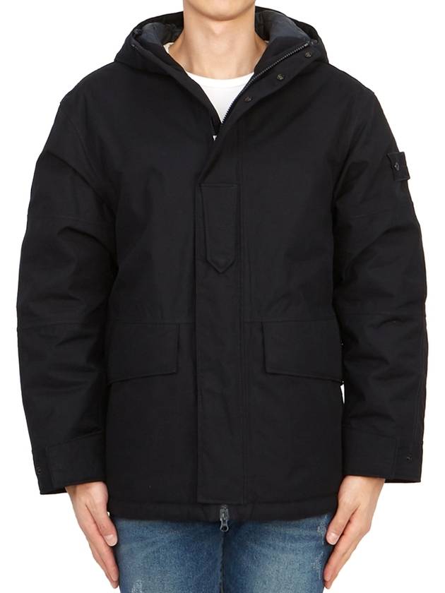 Ghost Piece Nylon Hooded Jacket Navy - STONE ISLAND - BALAAN 3