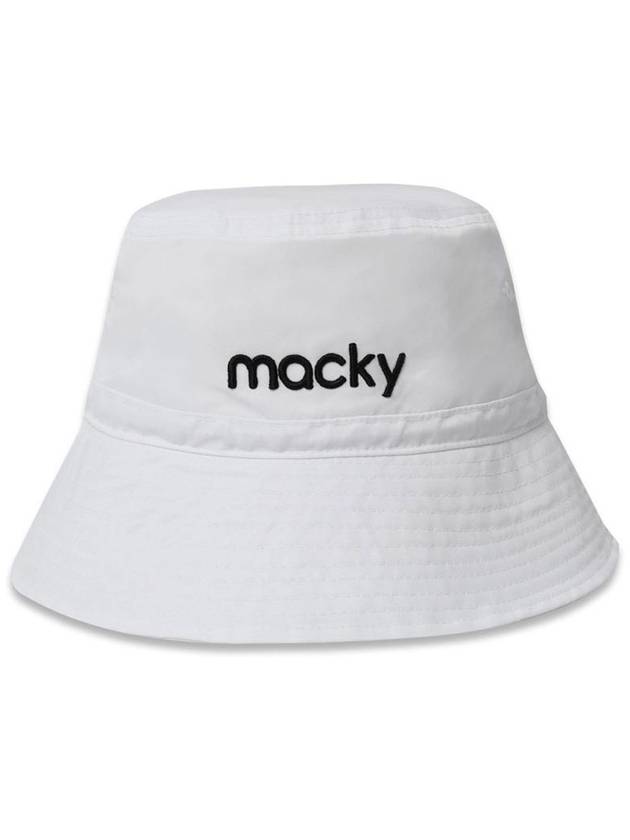 Embroidered Bucket Hat Basic Logo Bucket Hat White MCFW23BC 1WH - MACKY - BALAAN 2