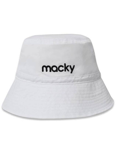 Embroidered Bucket Hat Basic Logo Bucket Hat White MCFW23BC 1WH - MACKY - BALAAN 2