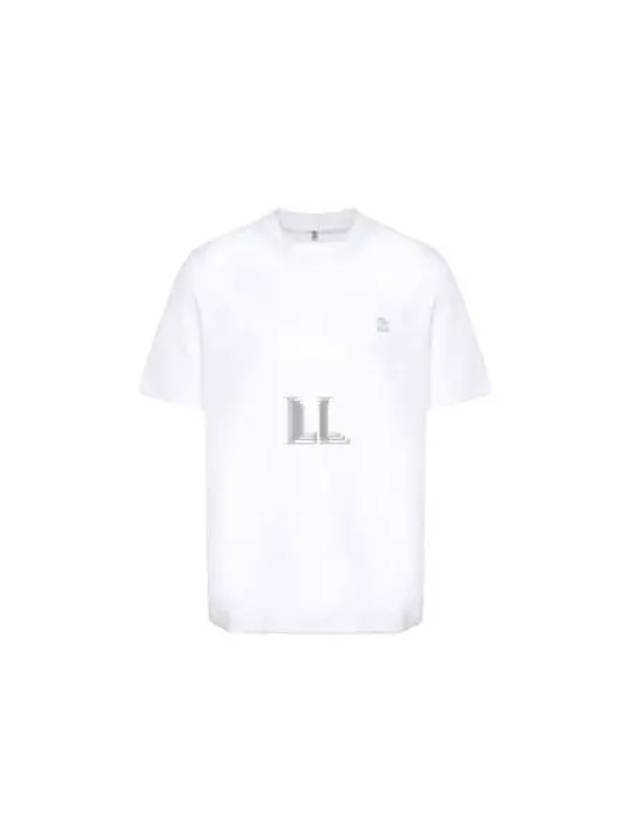 Embroidery Logo Short Sleeve T-Shirt White - BRUNELLO CUCINELLI - BALAAN 2