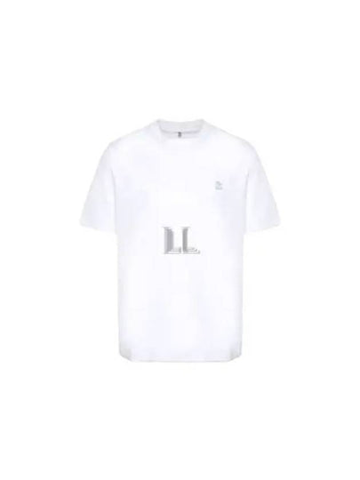 Embroidery Logo Short Sleeve T-Shirt White - BRUNELLO CUCINELLI - BALAAN 2