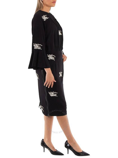 Burberry Equestrian Knight Crystal Embellished Long Sleeve Dress, Brand Size 08 (US Size 6) - BURBERRY - BALAAN 2