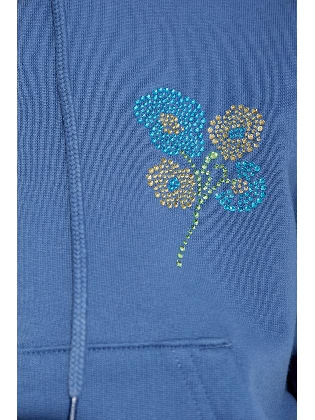 Kenzo Hoodie With Shimmering Appliqués, Women's, Blue - KENZO - BALAAN 5