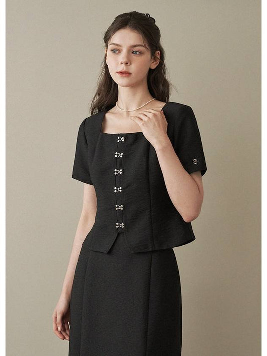 Deep square neck blouse long skirt set up - MICANE - BALAAN 1