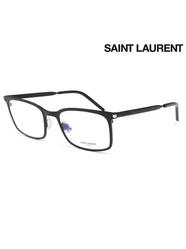 Eyewear Square Metal Glasses Frame Black - SAINT LAURENT - BALAAN.