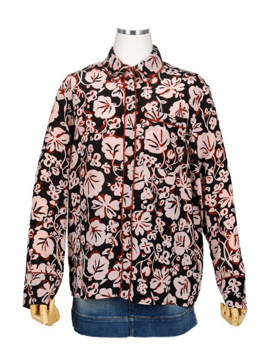 Women's Flower Blouse Black Pink - KENZO - BALAAN.