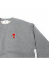 Cotton Heart Logo Sweatshirt Heather Grey - AMI - BALAAN 3