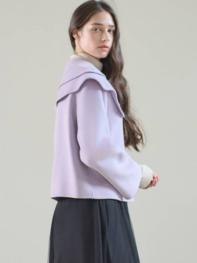 Cape Collar Handmade Single Coat Lavender - MITTE - BALAAN 2