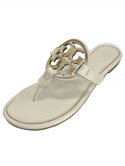 Women's Metal Logo Miller Flip Flops White - TORY BURCH - BALAAN 2