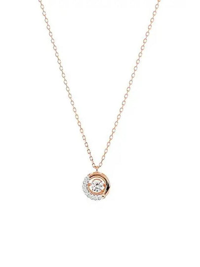 Dextera Round Cut Necklace Rose Gold - SWAROVSKI - BALAAN 2