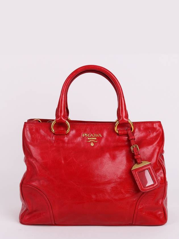 Vitello Shine Vintage Red Shoulder Bag - PRADA - BALAAN 1