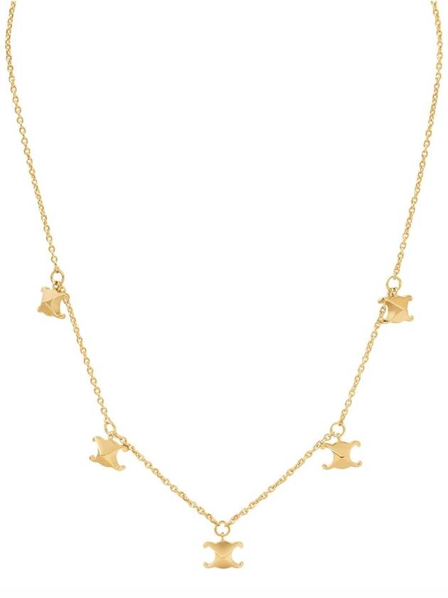 Triomphe Stud Brass Necklace Gold - CELINE - BALAAN 1