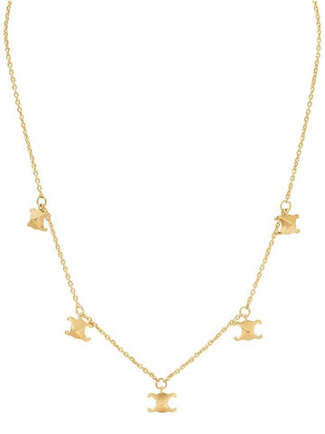 Triomphe Stud Brass Necklace Gold - CELINE - BALAAN 1