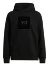 Square Logo Print Cotton Hood Black - Y-3 - BALAAN 1