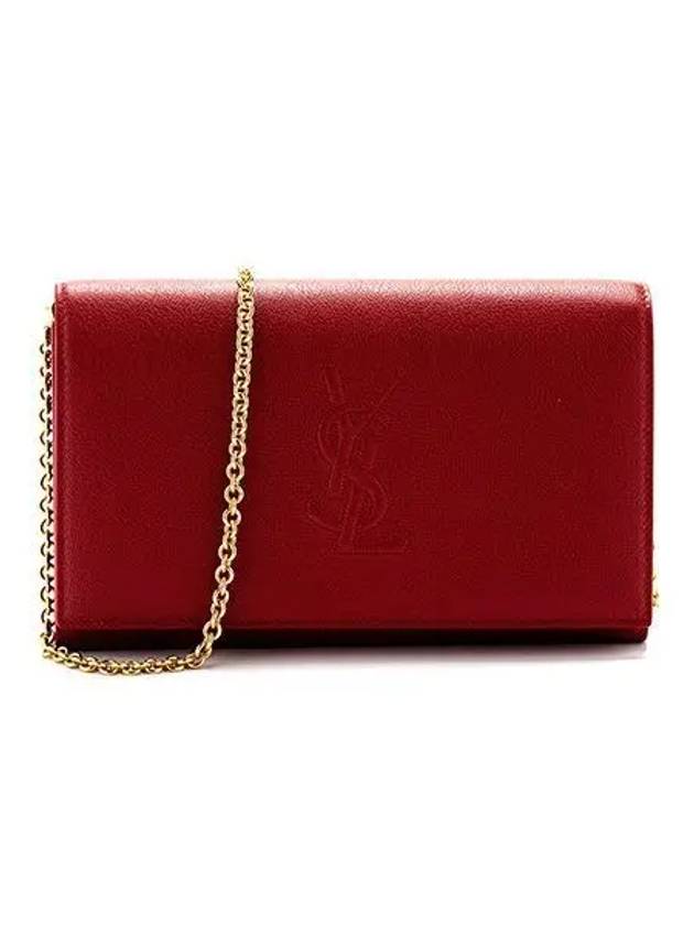 Bel de Jour Chain Clutch Bag Rouge Orient - SAINT LAURENT - BALAAN 2