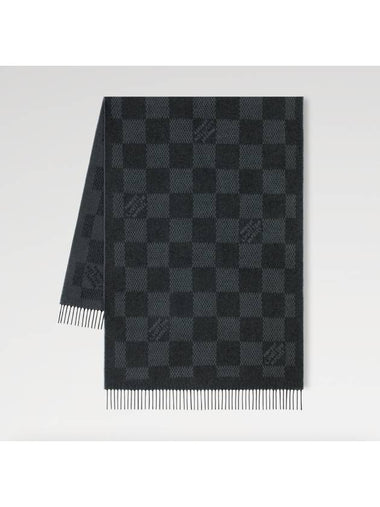 Cashmere Shawl Light Damier Scarf Muffler Black M77185 - LOUIS VUITTON - BALAAN 1