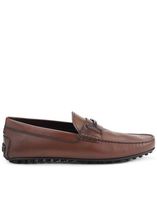 Men's Gomino Single City T Driving Shoes Brown - TOD'S - BALAAN.