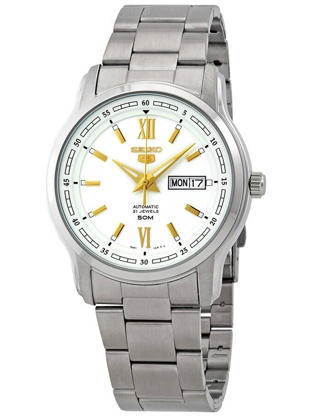 Seiko 5 Automatic White Dial Stainless Steel Men's Watch SNKP15K1S - SEIKO - BALAAN 1