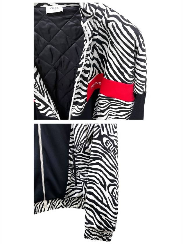 zebra jersey zip-up track jacket black red - CELINE - BALAAN 6
