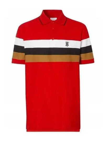 TB Logo Stripe Short Sleeve Polo Shirt Red - BURBERRY - BALAAN 2