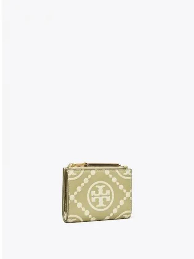 Monogram contrast embossing double sided card wallet half Olive Sprig domestic product GM0024013134528 - TORY BURCH - BALAAN 1