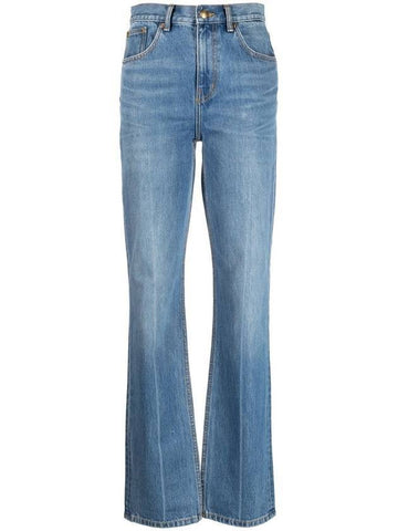 Women's Mid Rise Straight Jeans Blue - TORY BURCH - BALAAN 1