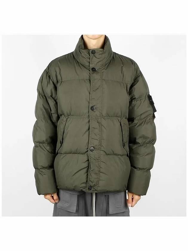 Garment Dyed Crinkle Reps Down Padding Olive - STONE ISLAND - BALAAN 3