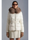 Women's Boed Fur Hooded Down Short Padding White - MONCLER - BALAAN 3