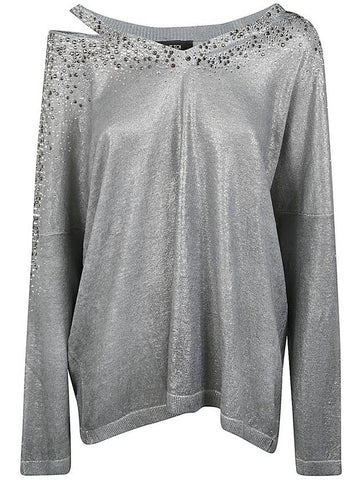 Avant Toi Linen Cotton V-Neck Pullover With Lamination And Rhinestones Clothing - AVANT TOI - BALAAN 1