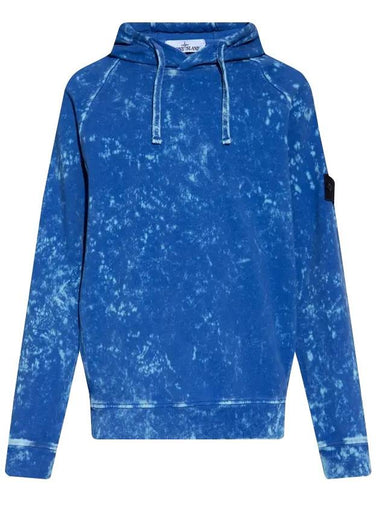 Off Dye Treatment Waffen Patch Hoodie Blue - STONE ISLAND - BALAAN 1