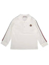 Moncler Baby Logo Collar Long Sleeve T Shirt White - MONCLER - BALAAN 3