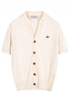 Polo Cashmere Short Sleeve Cardigan White - VIVIENNE WESTWOOD - BALAAN 2