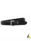 Men's Monogram Grain Belt Black - SAINT LAURENT - BALAAN 2