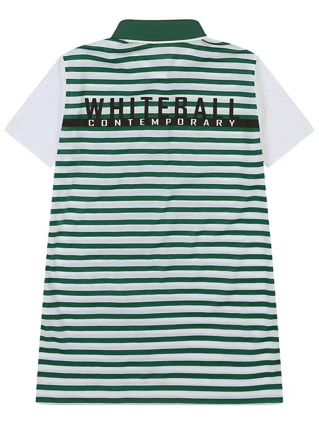 Poly Rayon Stripe Yoko Golf T-Shirt GREEN - WHITEBALL - BALAAN 8