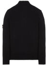 Wappen Patch Half Button Lambswool Knit Top Black - STONE ISLAND - BALAAN 3