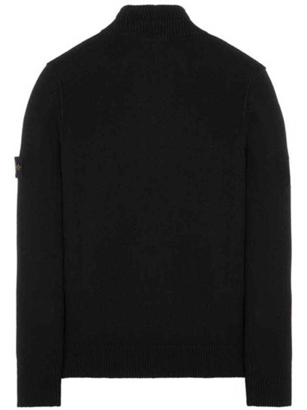 Wappen Patch Half Button Lambswool Knit Top Black - STONE ISLAND - BALAAN 3