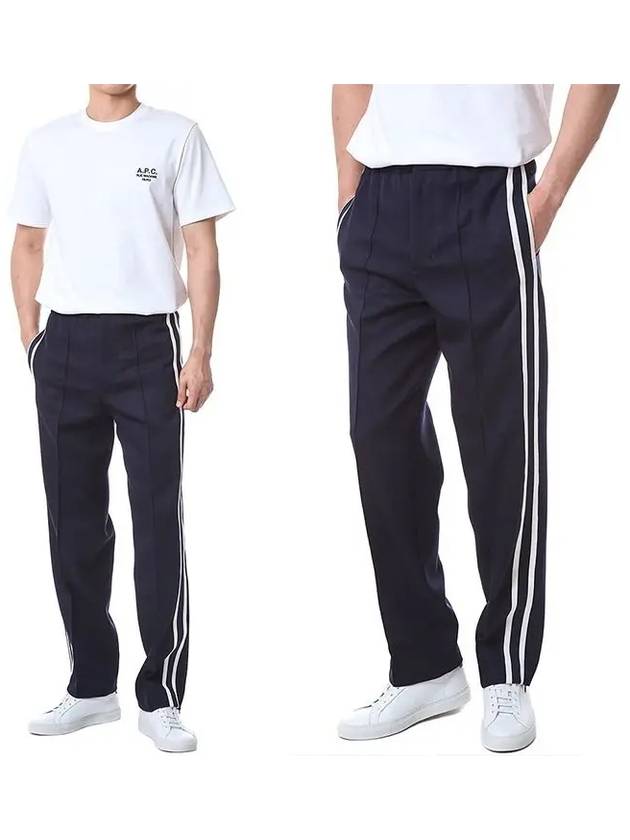 Striped Color Combination Track Pants Navy - AMI - BALAAN 2