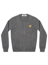 Gold Heart Wappen Wool Cardigan Grey - COMME DES GARCONS - BALAAN 2