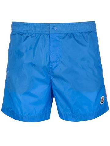 three-stripe logo swim shorts blue - MONCLER - BALAAN.