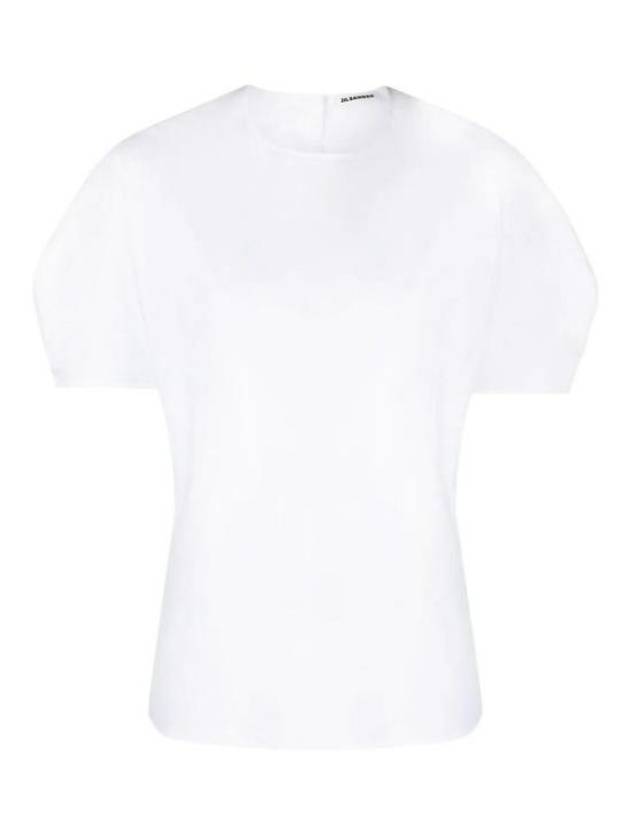 Poplin Cotton Short Sleeve T-Shirt White - JIL SANDER - BALAAN 2