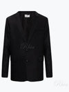 Men's Wool Cotton Herringbone Jacket Black - AMI - BALAAN 2